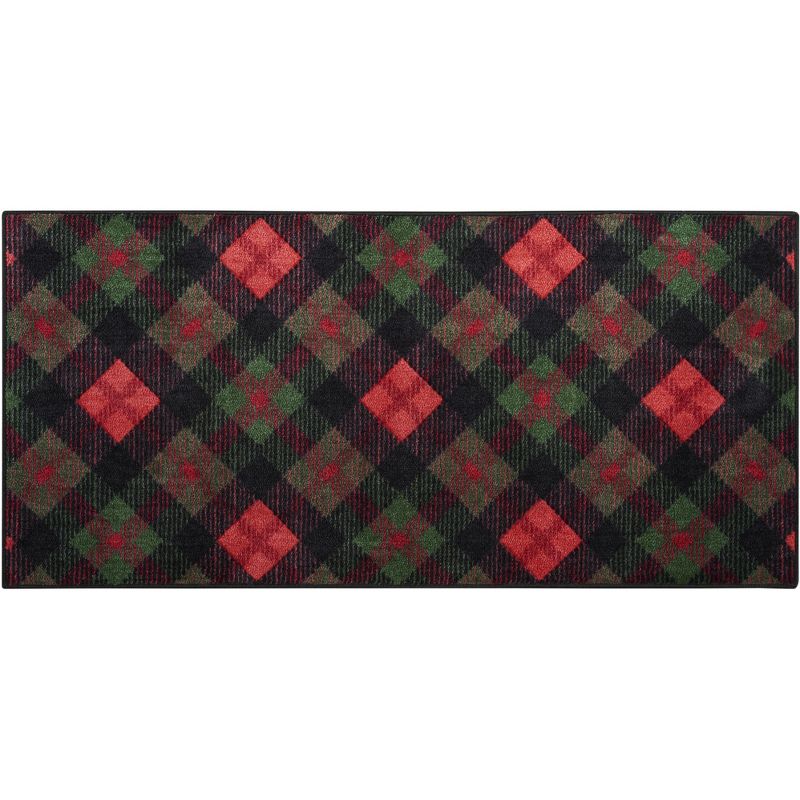 Nourison Accent Christmas Plaid Indoor Kitchen Entryway Non-Skid Mat, 1 of 7