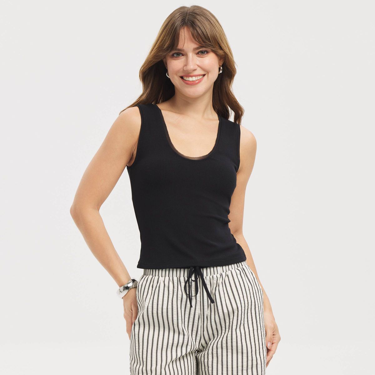 Women's Mesh Trim Tank Top - A New Day™