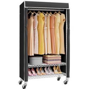 VIPEK R1C Rolling Clothes Rack with Cover Portable Freestanding Garment Rack, Black Rack with Cover - 1 of 4