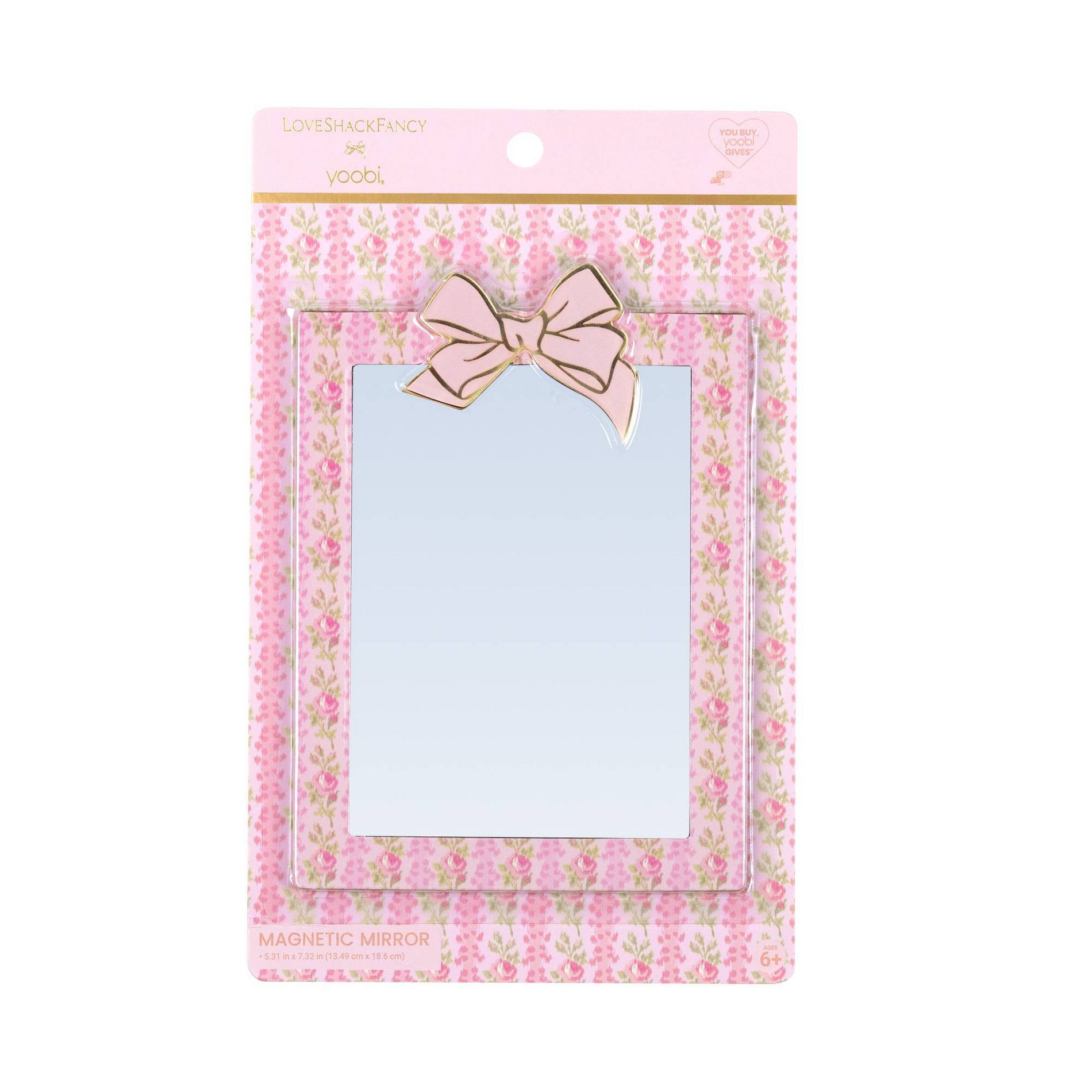 LoveShackFancy x Target - Yoobi Blooming Heirloom Magnetic Mirror Strawberry Macaroon