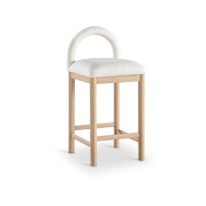 Meridian Furniture,Conrad Cream Linen Textured Fabric Counter Stool - 1 of 4