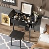 AZL1 Life Concept Dressers Functional Folding Mirror Vanity Set with LED Makeup Mirror Leather Stool Desk, Black, 15.83"*44.69"*44.69" - 4 of 4