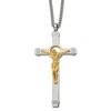 Chisel Stainless Steel Polished Yellow IP-plated Crucifix Pendant on a 24" Curb Chain Necklace - 2 of 2