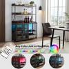 Industrial Coffee Bar Cabinet with Power Outlet, LED Strip, Glass Holder, 3-Tier Shelves for Home, Kitchen, Dining Room - 2 of 4