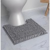 Home Mart Goods Dark Grey Soft Cozy Plush Chenille Contour Bath Mat Bathroom Rug - 3 of 3