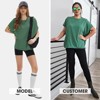 EXLURA Women's Summer Exposed Seams Oversized Tops 2025 Casual Workout T Shirts Trendy Pleated Dressy Crewneck Tunic Outfits - 3 of 4