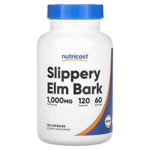 Nutricost Slippery Elm Bark, 1,000 mg, 120 Capsules (500 mg per Capsule) - 1 of 2