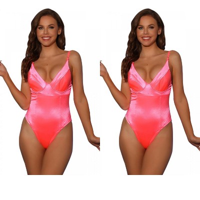 Allegra K Women's Shiny Metallic Tummy Control Backless Sleeveless Body Shapers 2 Packs