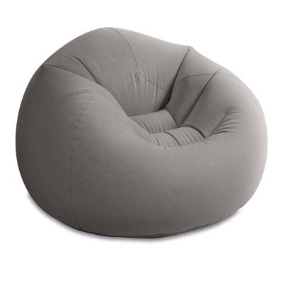 Intex 68579EP Inflatable 42L x 41W x27H Inch Contoured Beanless Bag Lounge Chair, Gray