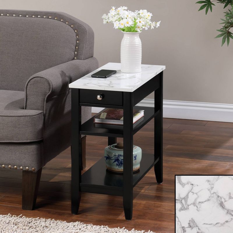  American Heritage 1 Drawer Chairside End Table with Charging Station and Shelves - Breighton Home, 2 of 7