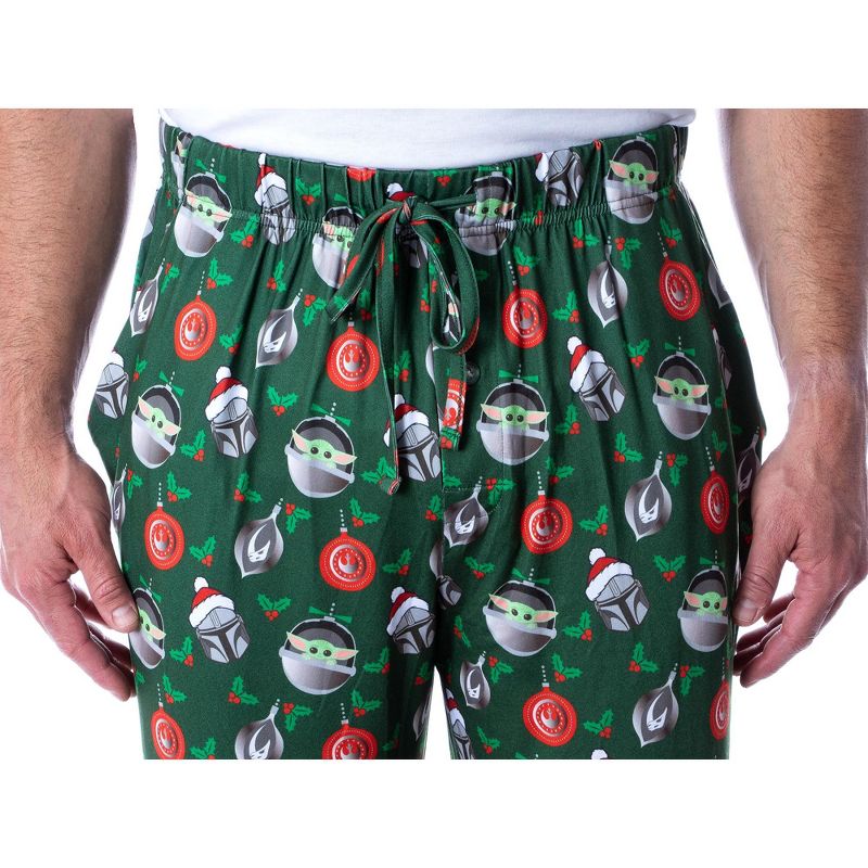 Star Wars Mens' The Mandalorian The Child Christmas Ornaments Pajama Pants Green, 2 of 6