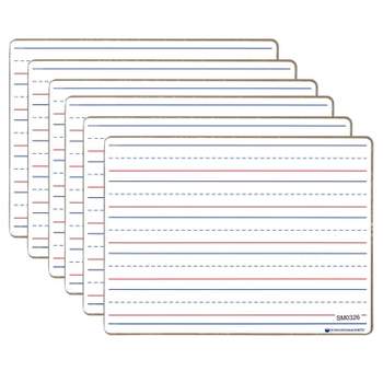 Dowling Magnets® Double-sided Magnetic Dry-Erase Board, Line-Ruled/Blank, Pack of 6