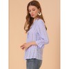 INSPIRE CHIC Women's Ruffle 3/4 Sleeve Solid Button Front Eyelet Embroidery Blouse Shirts - 4 of 4