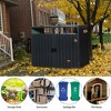Garbage Bin Shed Stores 2 Trash Cans Metal Outdoor Bin Shed for Garbage Storage,Stainless Galvanized Steel, Bin Shed for Garden Yard Lawn - 4 of 4