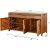 Shoe Bench, Entryway Shoe Cabinet, Bamboo Shoe Rack with Hidden Storage and Upholstery (Large Capacity) - 4 of 4