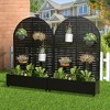 PexFix 72" x 35" Tall Wrought Iron Garden Arched Trellis with Planter Box Black Outdoor Plant Support for Climbing Flowers Vines Patio Yard Decor - 4 of 4