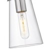Kira 1-Light Pendant - Modern Steel Design with Clear Glass Shade, Dimmable, 60W - 4 of 4
