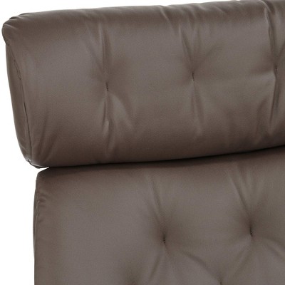 Chocolate Faux Leather Swivel Recliner with Ottoman