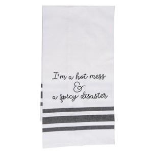 Totalee Gift Hot Mess & A Spicy Disaster Tea Towel Cotton White - 1 of 2