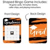 Big Dot of Happiness Orange Grad - Best is Yet to Come - Bingo Cards and Markers - Orange Graduation Party Shaped Bingo Game - Set of 18 - 3 of 4