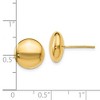 Black Bow Jewelry 11mm (7/16 Inch) 14k Yellow Gold Polished Button Post Earrings - 4 of 4
