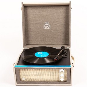 Gpo - GPO Retro BERMUDAG Bermuda Classic Turntable USB With Removable Legs - Grey / Cream - 1 of 4
