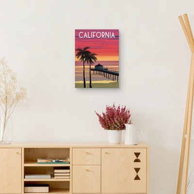 25" x 19" California Sunset Canvas Art Print
