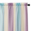 Kate Aurora 2 Pack Rainbow Striped Rod Pocket Semi Sheer Linen Window Curtain Panels - image 2 of 2