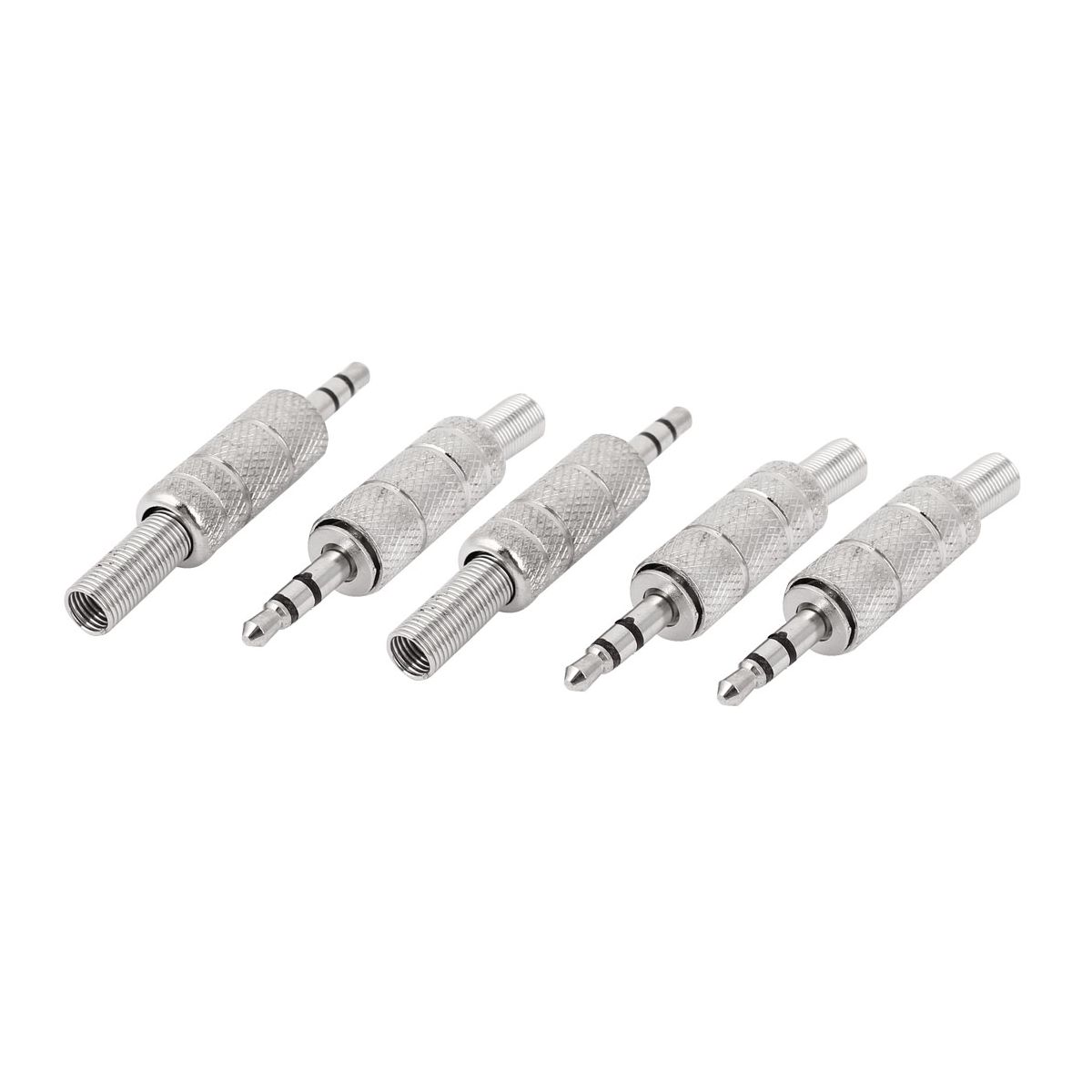 Unique Bargains Stainless Steel Solder Type Stereo Audio Jack 5 Pcs