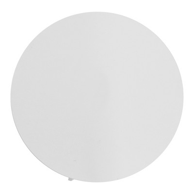 White Round Minimalist End Table with Metal Frame and Shelf