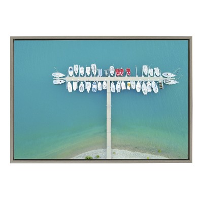 Gorges du Verdon Coastal Aerial Beach Framed Canvas Art, 23x33