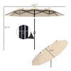 Double Sided Patio Umbrella, 9.7' Large Outdoor Market Umbrella with Push Button Tilt and Crank, 3 Air Vents and 12 Ribs, for Garden, Deck, Pool - 3 of 4