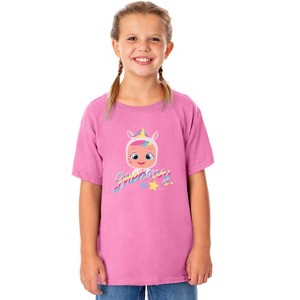 Cry Babies Magic Tears Girl's Dreamy Crewneck T-Shirt For Kids Pink - 1 of 4