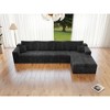 131.9"68.9" Plush Corduroy 4-Piece Modular Sectional Sofa with No Assembly Required and Comfortable Chaise Lounge - 3 of 4