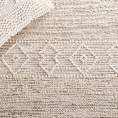 Ivory Wool Handwoven Flatweave 4'x6' Beach House Rug