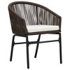 vidaXL 3 Piece Bistro Set with Cushions PE Rattan Brown - 2 of 4