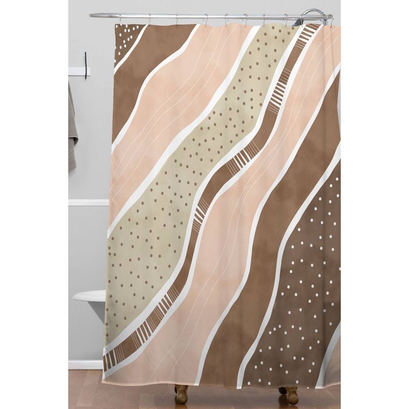 Marta Barragan Camarasa Abstract Dune Strokes Shower Curtain Brown - Deny Designs, 3 of 5