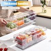 Aoibox Ice Chilled Condiment Caddy with 4 Containers & Separate Lids, Party Platter for Fruits, Salads, Nuts, Candy, Snacks, Taco Bar Serving Set - 3 of 4