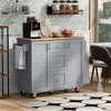 NicBex 50Inch Rolling Kitchen Island with 3 Drawer,2 Slide-Out Shelf and Internal Storage Rack - 2 of 4
