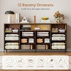 12-Drawer Fabric Dresser with Charging Station & LED Lights, Sturdy Metal Frame Chest of Drawers, Wooden TV Stand for Bedroom & Closet Storage - 4 of 4