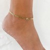 Adornia 14k Gold Plated Crystal Curb Chain Anklet - 2 of 3