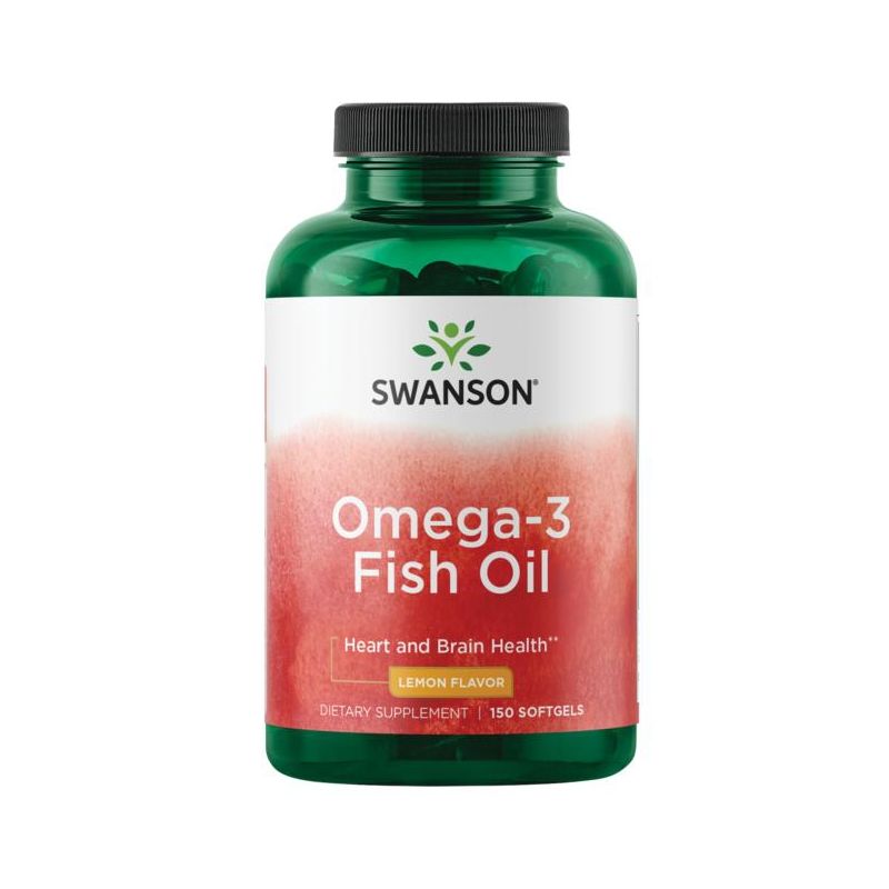 Swanson Omega-3 Fish Oil - Lemon Flavor 1000 mg Softgel 150ct, 1 of 7