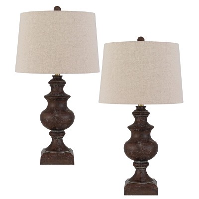 Cal Lighting Hertford 100W Resin Table lamp with Taper Drum hardback Fabric Shade. Priced and Sold as Pairs