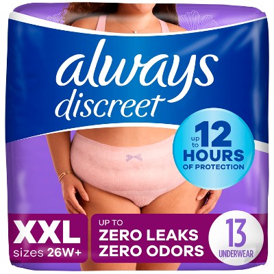 Always Discreet Incontinence & Postpartum Incontinence Underwear for Women - Maximum Protection - XXL - 13ct