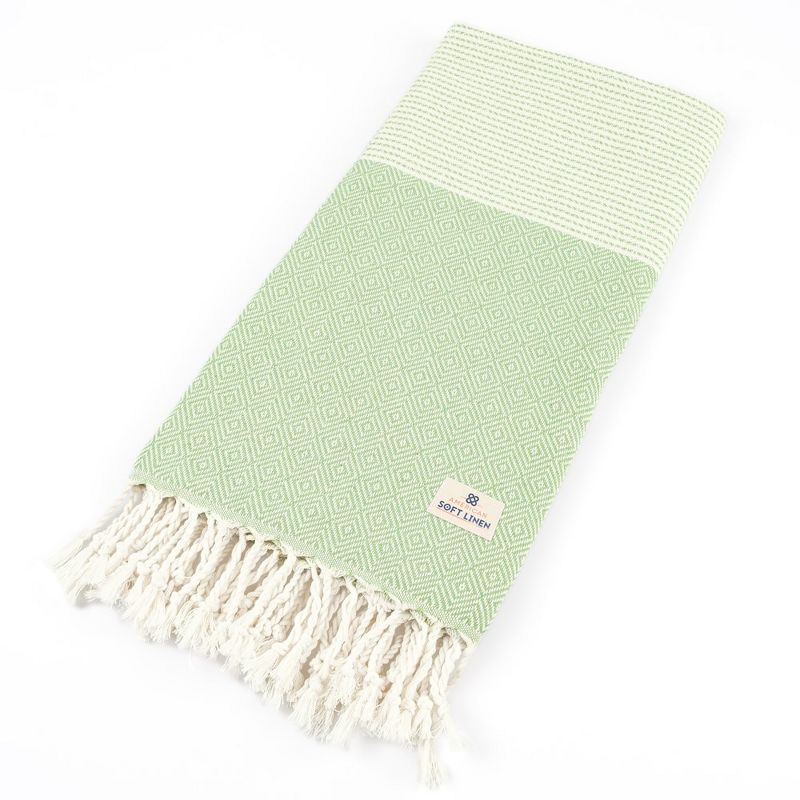 American Soft Linen Turkish Peshtemal Beach Towel, 100% Cotton Peshtemal Towels for Beach and Pool, 5 of 7