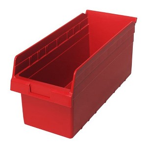 Quantum Storage Systems Economy Shelf Bin, Nesting, 17-7/8"W X 8-3/8"D X 4"H, (7) Divider Slots, Rear Hanglock - 1 of 1