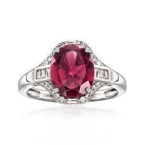 Ross-Simons 3.10 Carat Rhodolite Garnet Ring With .32 ct. t.w. Diamonds in Platinum - 1 of 4