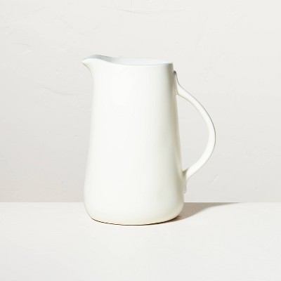 108oz Matte Stoneware Pitcher Sour Cream - Hearth & Hand™ with Magnolia