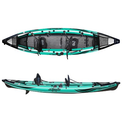Waimea Bay Explorer 12.8' 2-Seater Rigid Inflatable Kayak - Durable Fishing Kayak With 900lb Capacity, PVC Double Drop Stitch, Fits In Backpack