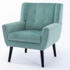 Okak Modern Upholstered Arm Accent Chair With Black Legs,Comfy Lounge Chair for Living Room,Bedroom,Apartment - 2 of 4